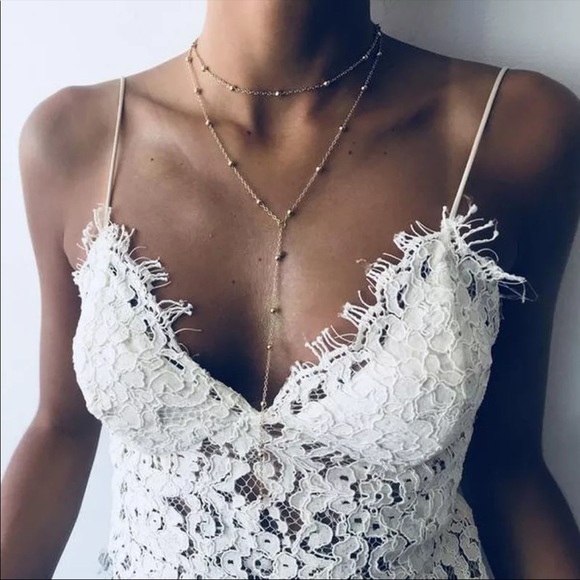 Jewelry - New! Double Gold Strand Lariat Necklace